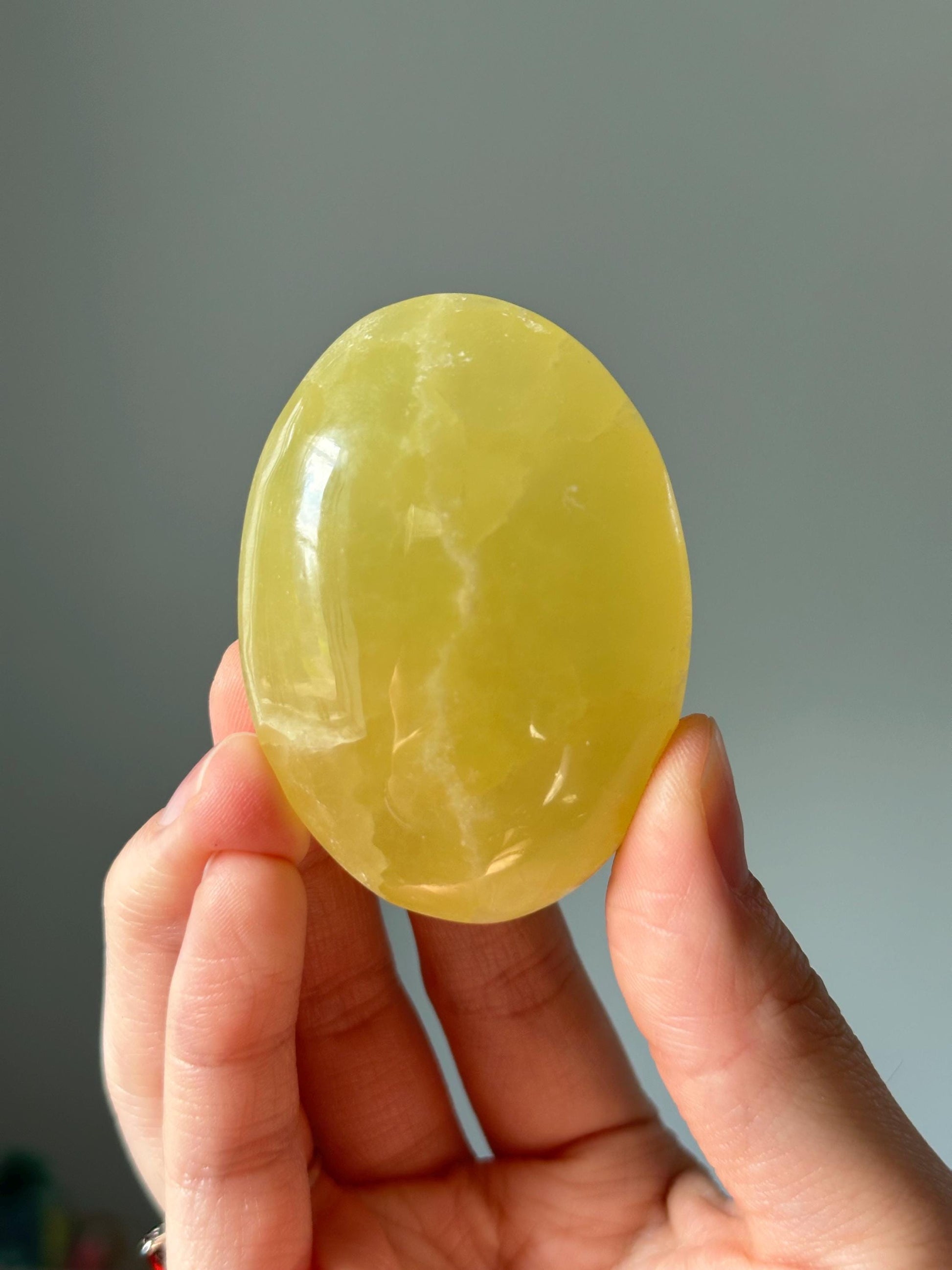 Lemon Calcite Palm Stone | YOU PICK! | Uplifting Crystal for Joy, Confidence & Energy | Polished Yellow Gem for Healing and Daily Positivity