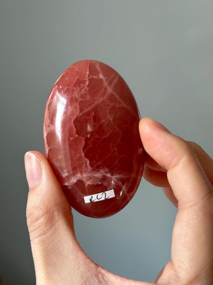 Rose Calcite Palm Stone - YOU PICK!