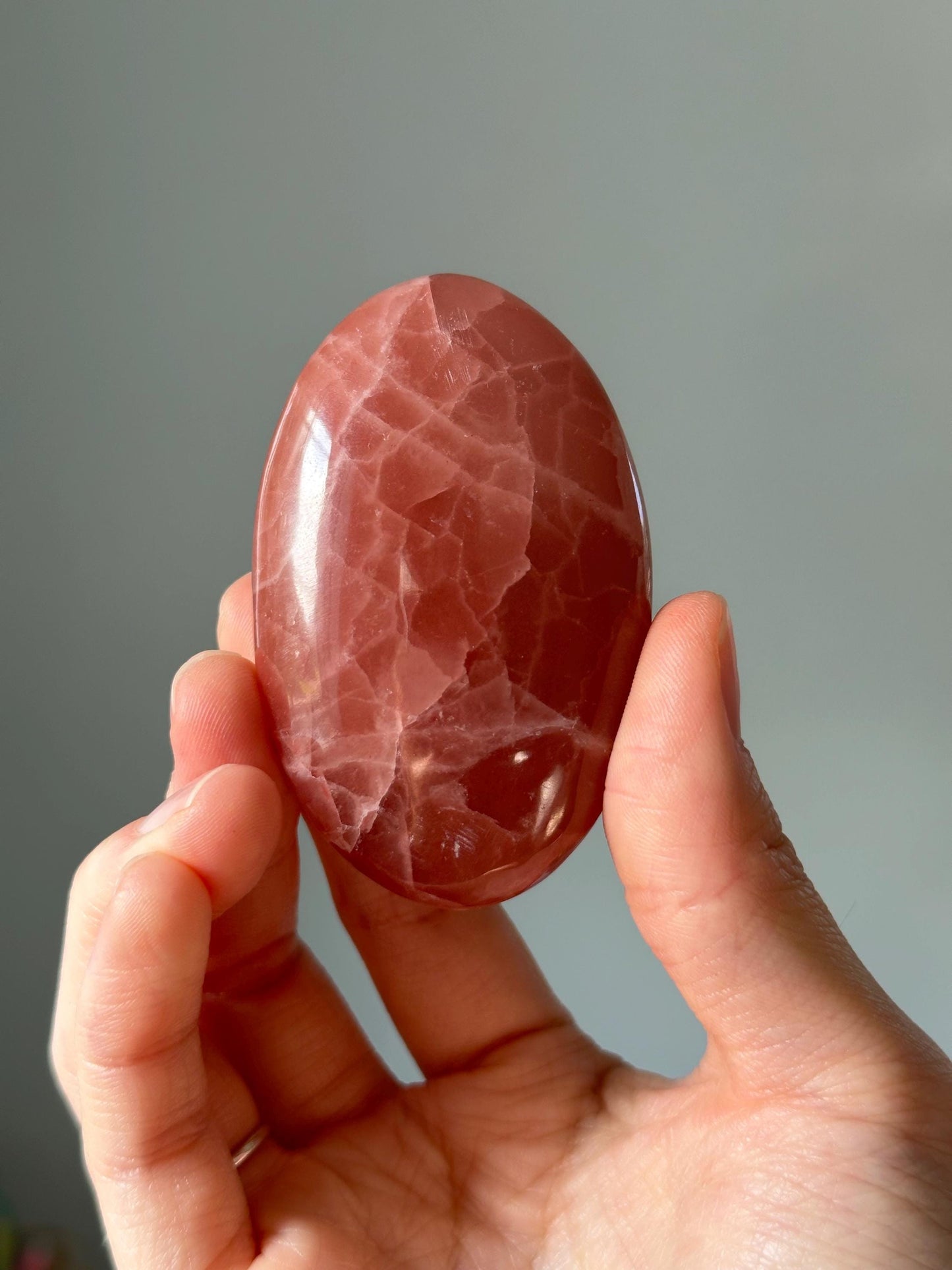 Rose Calcite Palm Stone - YOU PICK!