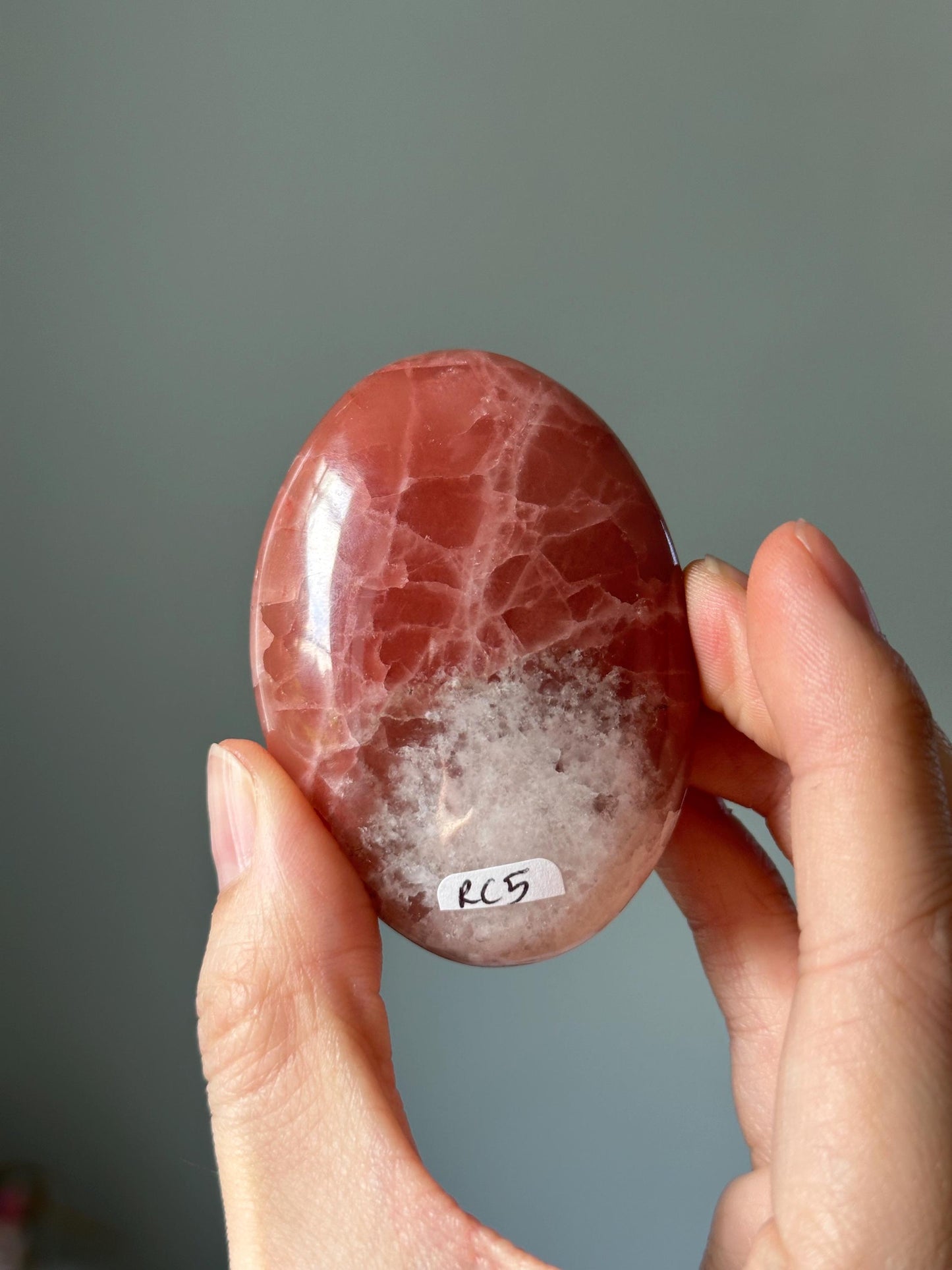 Rose Calcite Palm Stone - YOU PICK!