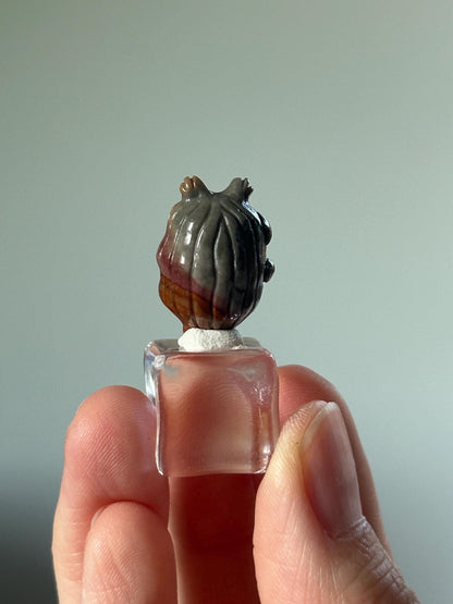 Mini Alashan Agate Mermaid – Carved Crystal Figurine, Gemstone Ocean Decor, Small Crystal Mermaid Sculpture, Unique Fantasy Gift
