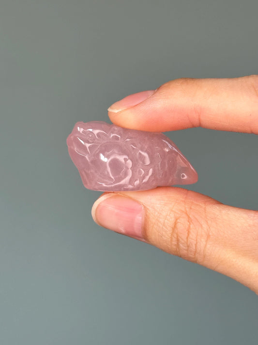 Rose Quartz Money Frog