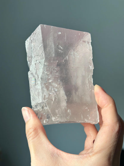 Lavender Balmat Calcite Cleave with Pyrite | Sharp, Transparent Crystal from New York| Natural Collector’s Specimen or Display Stone