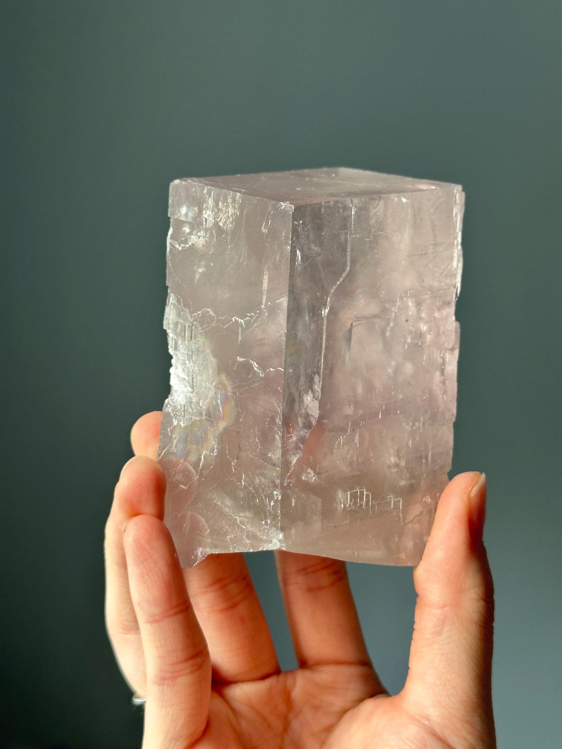 Lavender Balmat Calcite Cleave with Pyrite | Sharp, Transparent Crystal from New York| Natural Collector’s Specimen or Display Stone