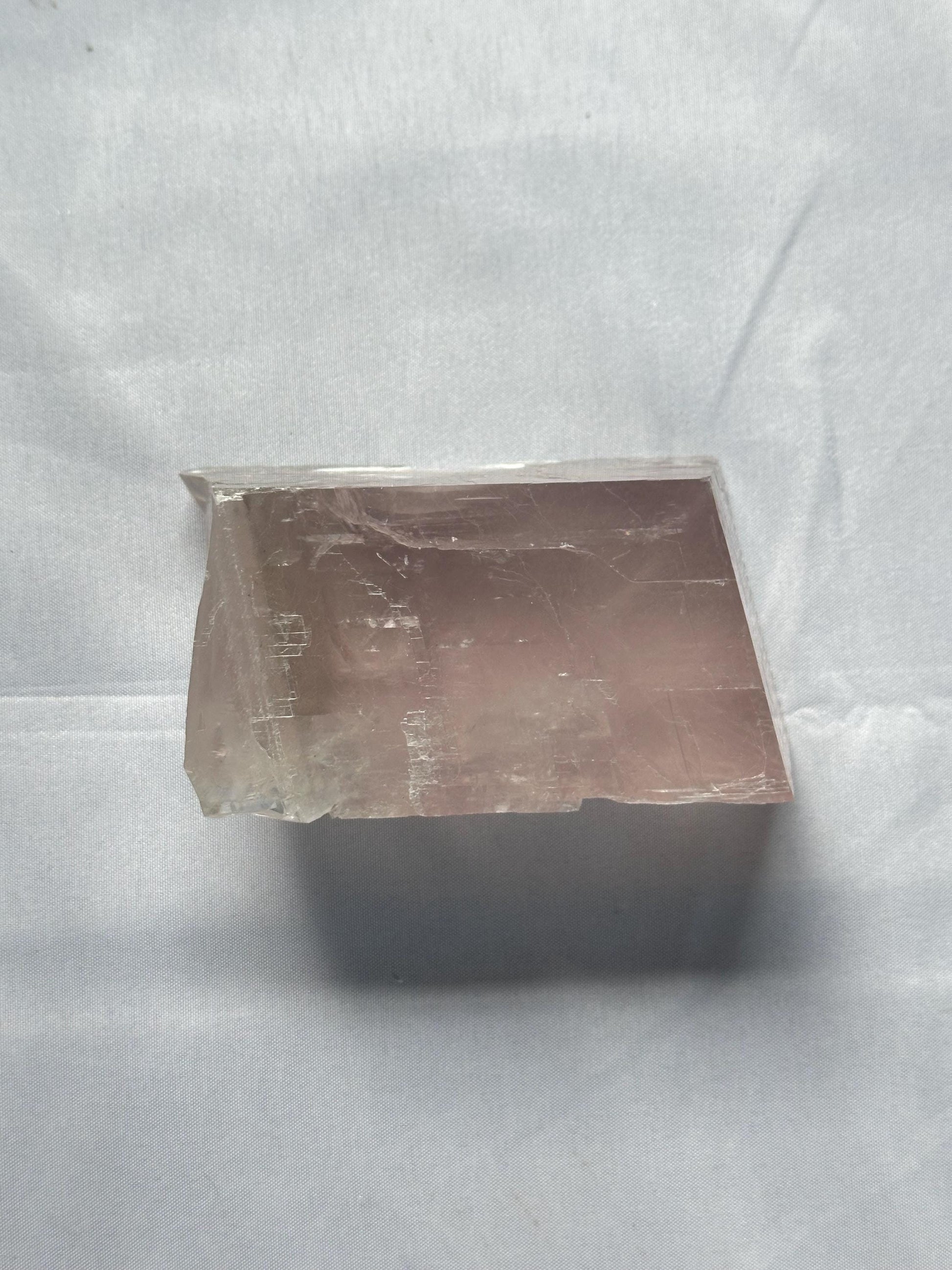 Lavender Balmat Calcite Cleave with Pyrite | Sharp, Transparent Crystal from New York| Natural Collector’s Specimen or Display Stone