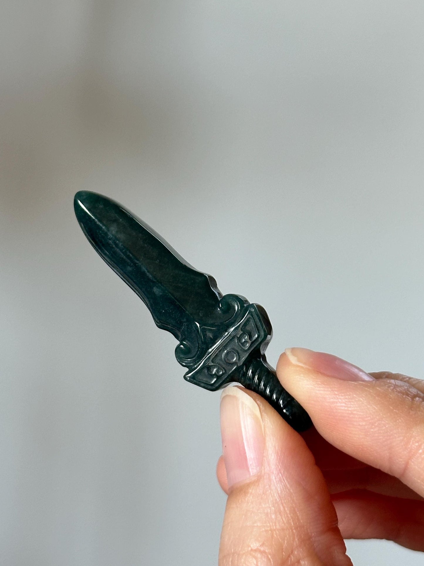 Blue Water Jade Sword – YOU PICK! Carved Crystal Blade, Gemstone Replica, Fantasy Decor, Spiritual Energy Tool, Unique Gift for Collectors