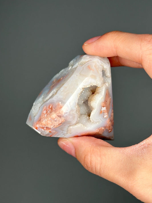 Cotton Candy Agate Druzy Diamond