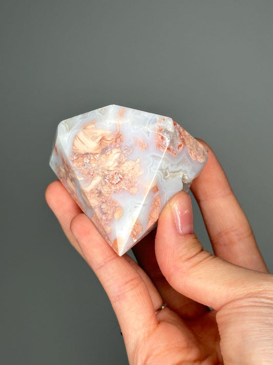Cotton Candy Agate Druzy Diamond