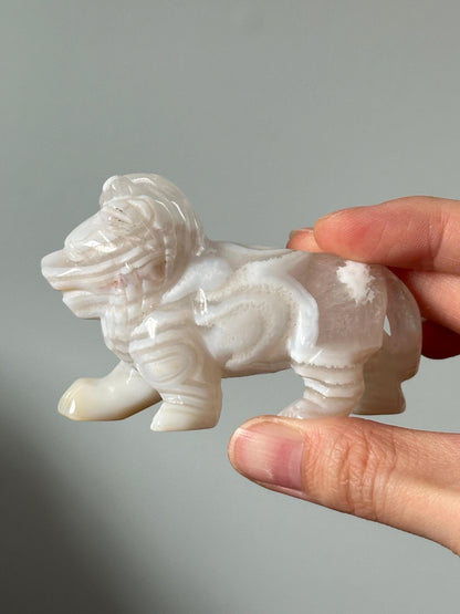 White Banded Agate Lion – YOU PICK!