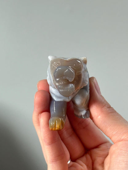 Banded Agate Tiger – YOU PICK! Carved Gemstone Animal Figurine, Natural Crystal Tiger Sculpture, Powerful Wildlife Decor, Unique Gift