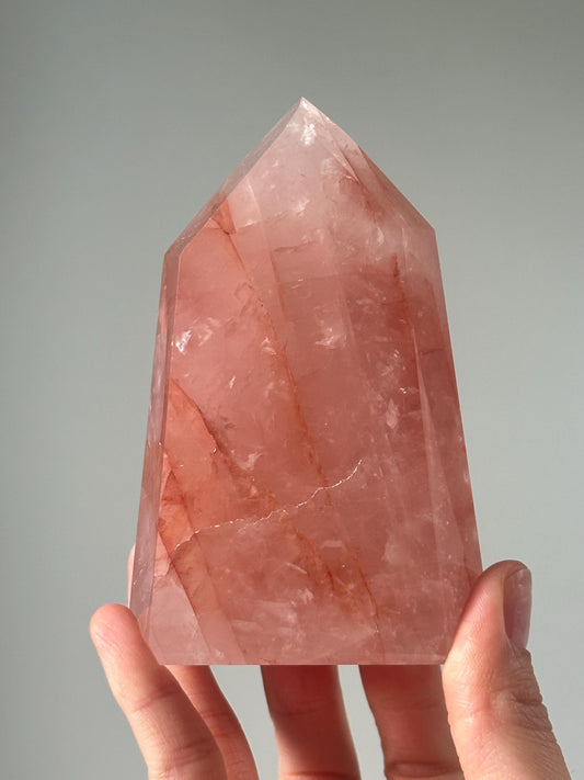 Rose Quartz with Fire Quartz Tower