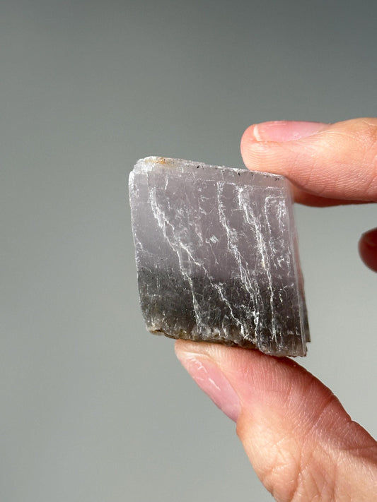 Raw Lavender Calcite with Rutile – Natural Crystal Display, Soft Purple Gemstone with Metallic Sparkle, Unique Stone or Decor