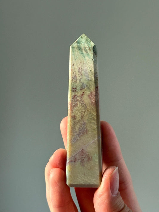 Unicorn Jasper Tower – Polished Crystal Point with Dreamy Swirls, Natural Soothing Gemstone for Grounding, and Spiritual Decor