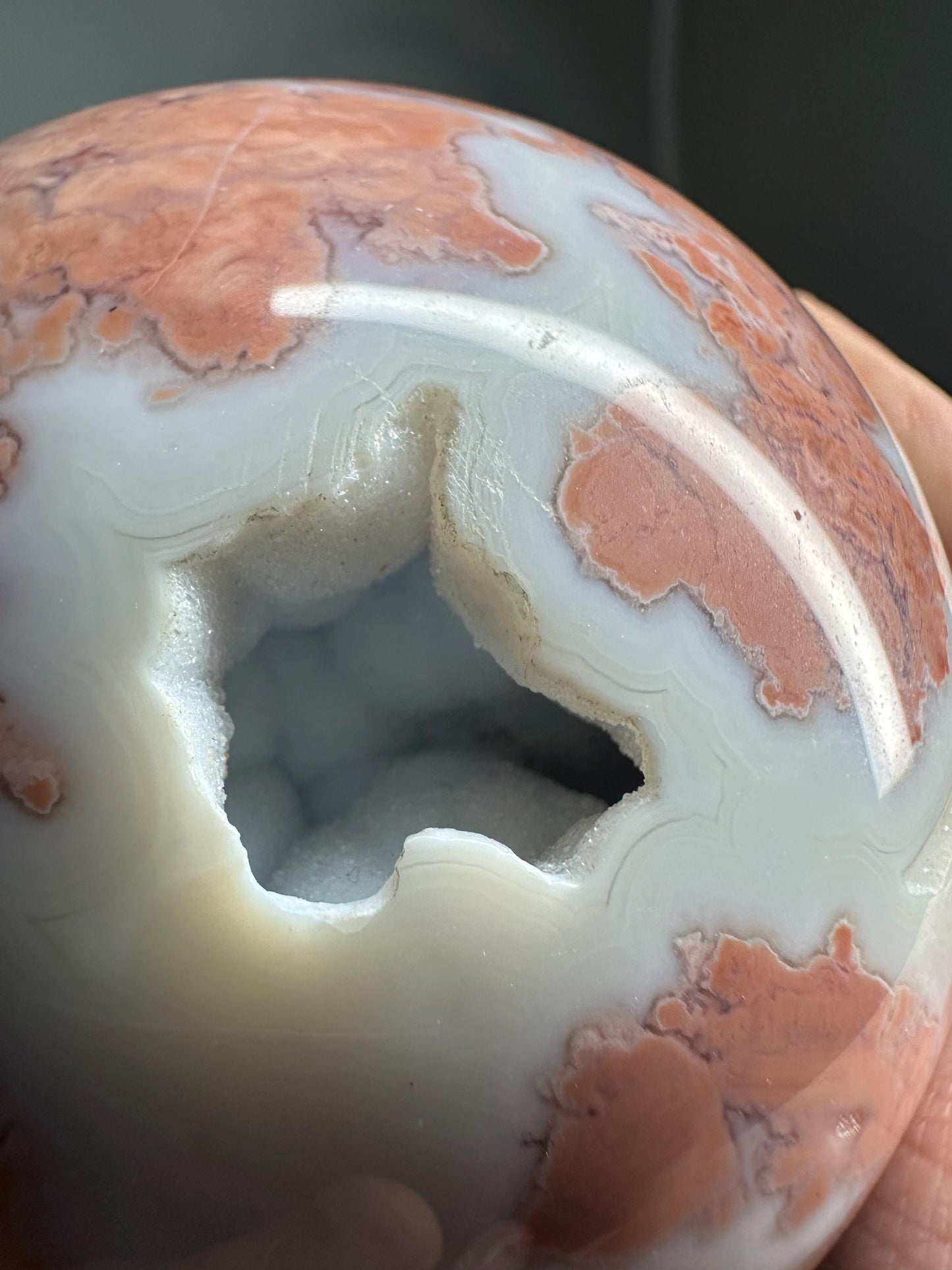 Cotton Candy Agate Sphere – Polished Pink Crystal Ball, Natural Gemstone with Soft Swirls, Calming Decor, Sweet Display or Stone
