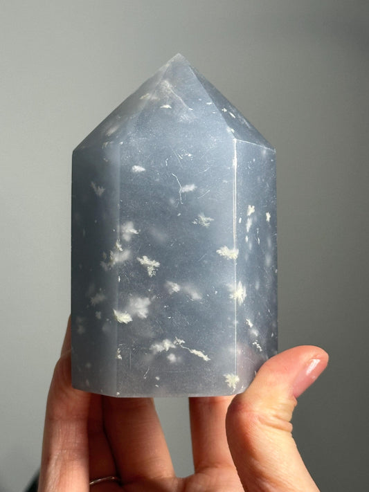 Snowflake Angelite Tower