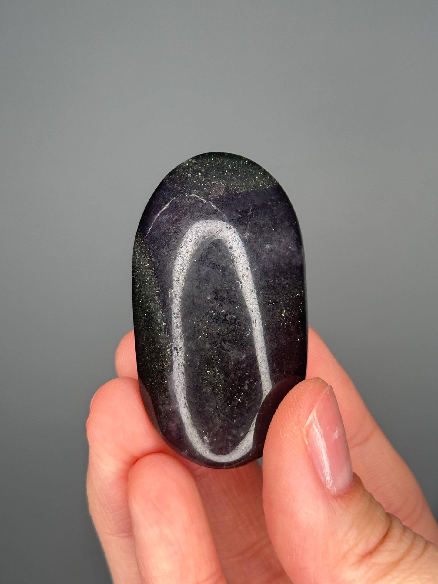 Fluorite with Pyrite Palmstone – Polished Crystal for Focus & Confidence, Natural Gemstone Combo, Energy Tool, Unique Decor Piece