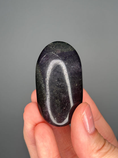 Fluorite with Pyrite Palmstone – Polished Crystal for Focus & Confidence, Natural Gemstone Combo, Energy Tool, Unique Decor Piece