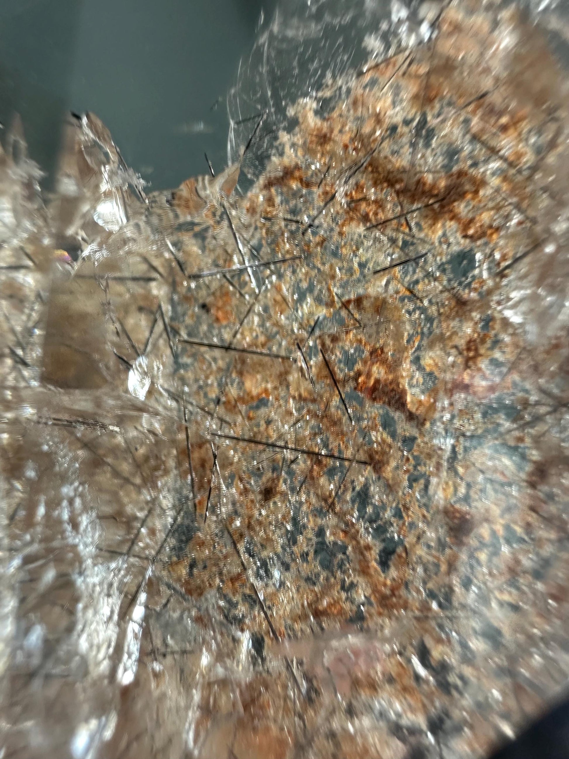 Garden Quartz with Rutile on Stand – Natural Lodolite Crystal, Scenic Inclusion Gemstone, Polished Display Piece, Unique Collector Decor