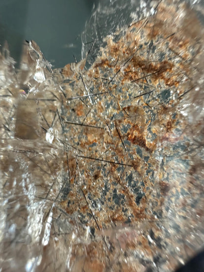 Garden Quartz with Rutile on Stand – Natural Lodolite Crystal, Scenic Inclusion Gemstone, Polished Display Piece, Unique Collector Decor