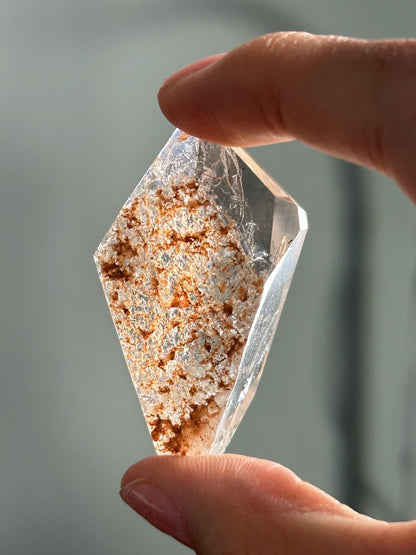 Garden Quartz with Rutile on Stand – Natural Lodolite Crystal, Scenic Inclusion Gemstone, Polished Display Piece, Unique Collector Decor