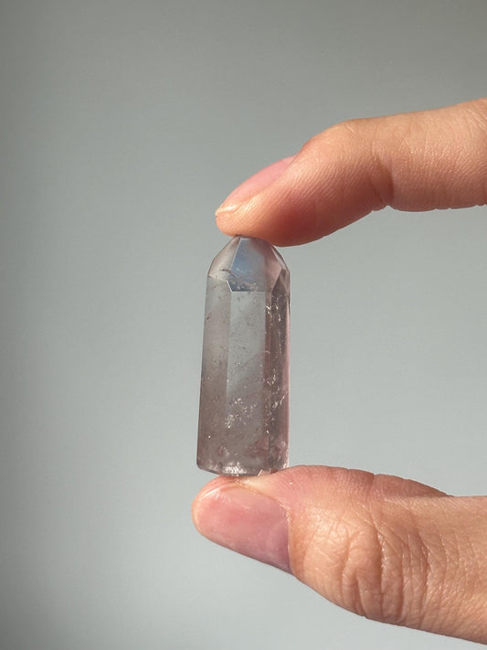 Pink Lithium Quartz Tower – Polished Crystal Point, Natural Soothing Stone for Emotional, Calming Gemstone Decor, Energy Tool