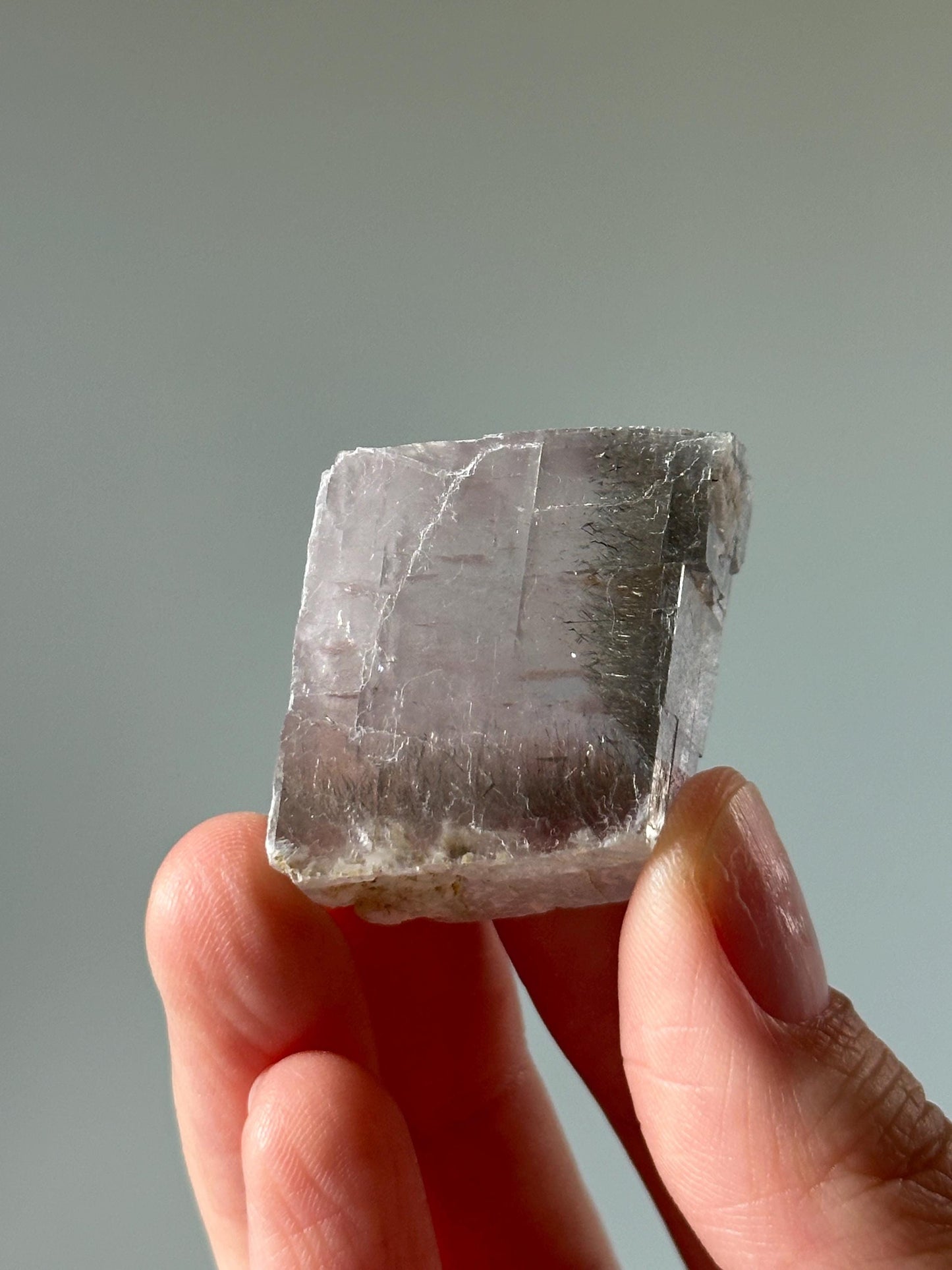 Raw Lavender Calcite with Rutile – Natural Crystal Display, Soft Purple Gemstone with Metallic Sparkle, Unique Stone or Decor