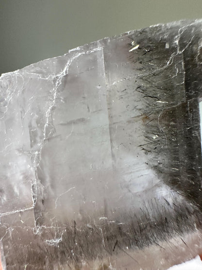 Raw Lavender Calcite with Rutile – Natural Crystal Display, Soft Purple Gemstone with Metallic Sparkle, Unique Stone or Decor