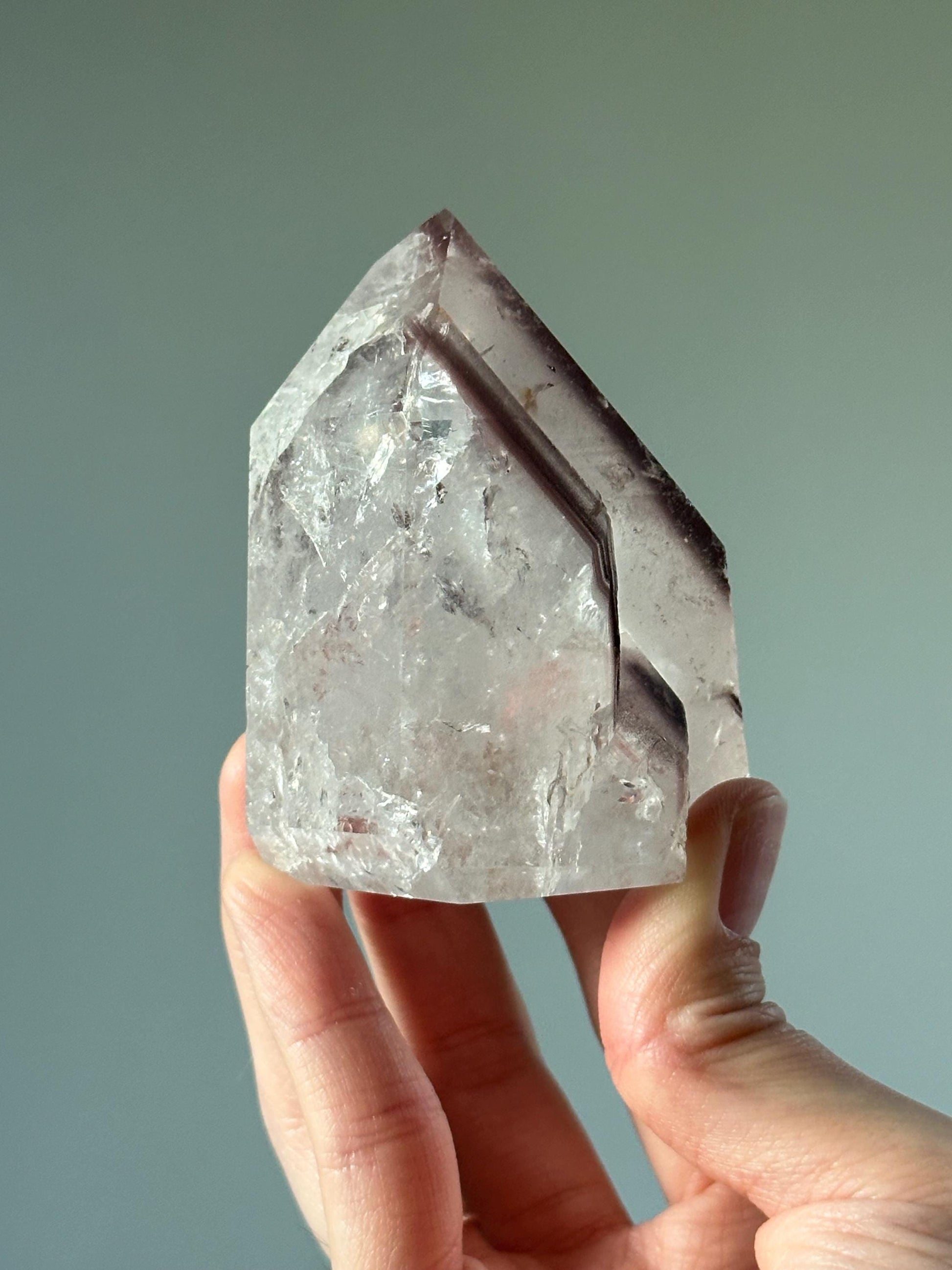 Pink Lithium Quartz Tower – Polished Crystal Point, Natural Soothing Stone for Emotional, Calming Gemstone Decor, Energy Tool