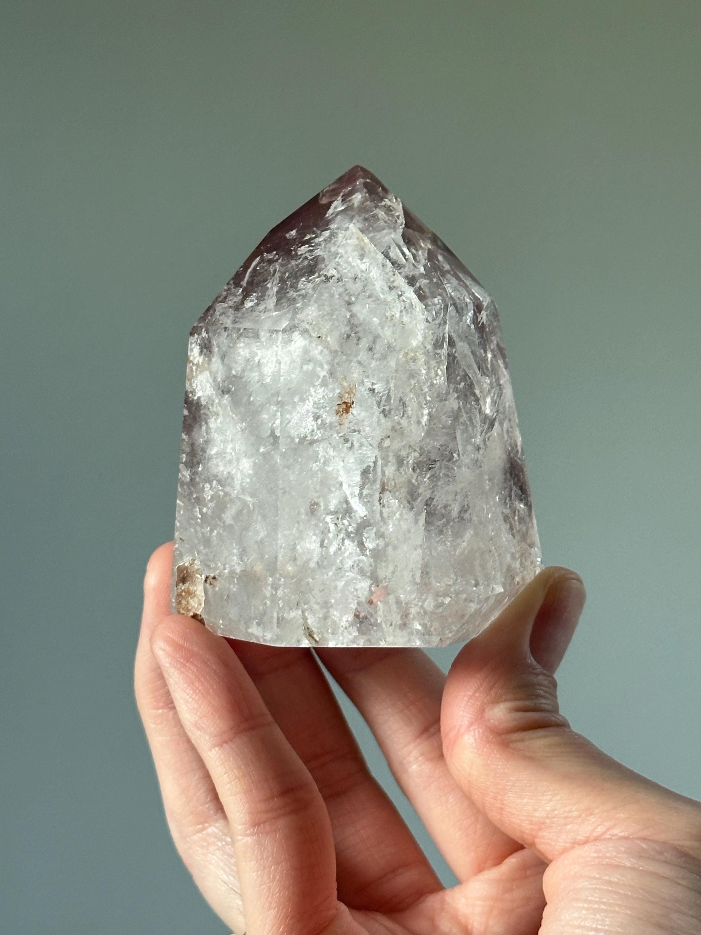 Pink Lithium Quartz Tower – Polished Crystal Point, Natural Soothing Stone for Emotional, Calming Gemstone Decor, Energy Tool