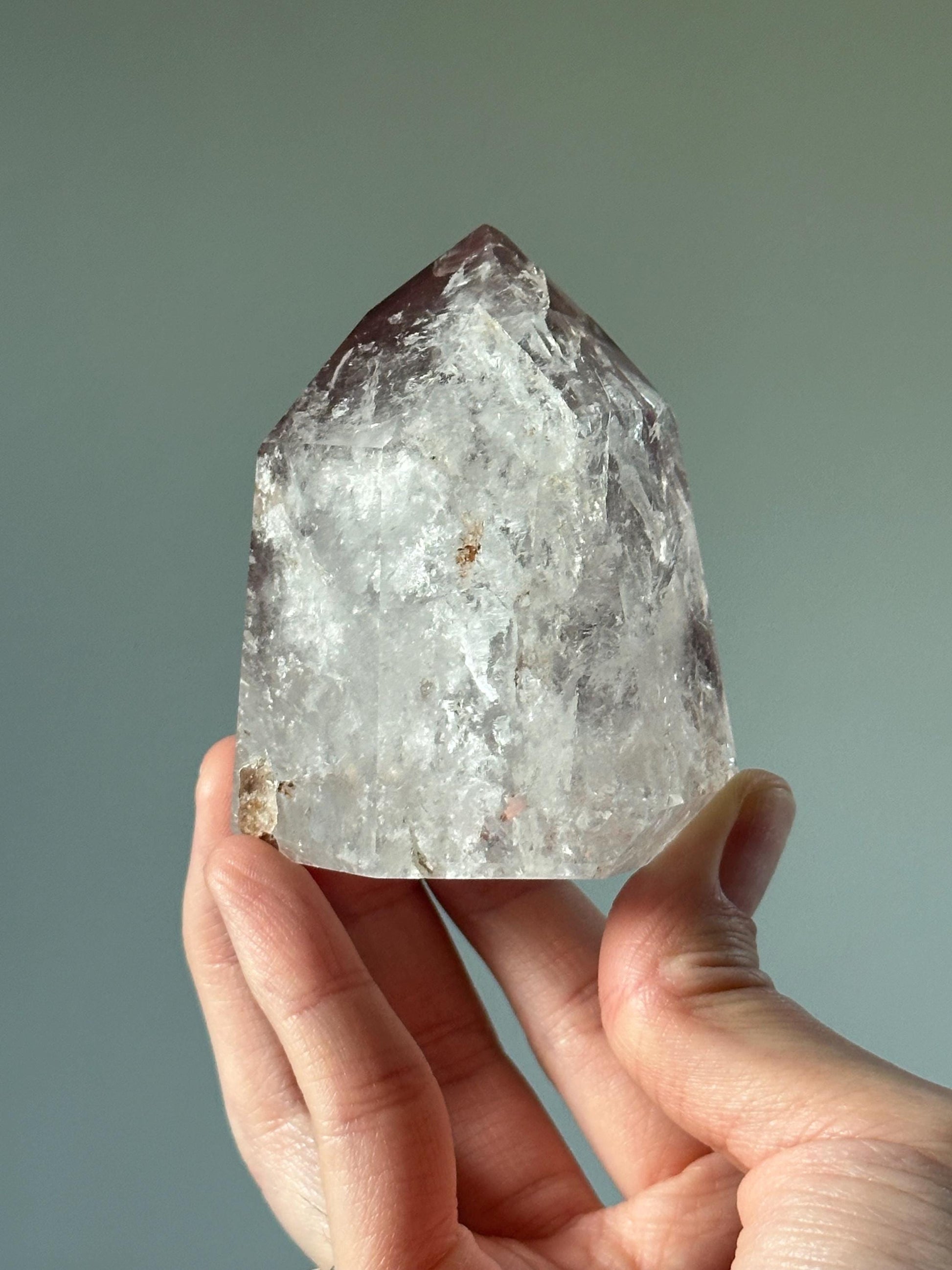 Pink Lithium Quartz Tower – Polished Crystal Point, Natural Soothing Stone for Emotional, Calming Gemstone Decor, Energy Tool