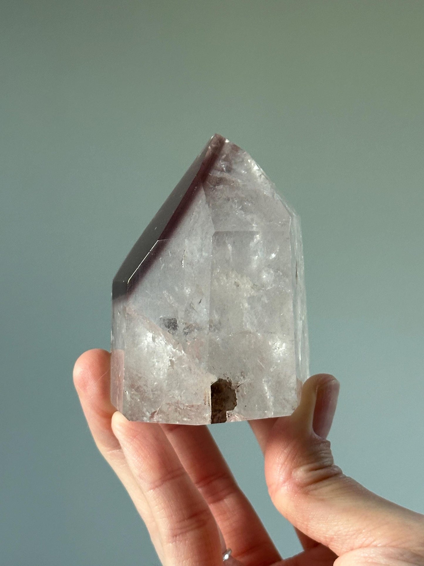 Pink Lithium Quartz Tower – Polished Crystal Point, Natural Soothing Stone for Emotional, Calming Gemstone Decor, Energy Tool