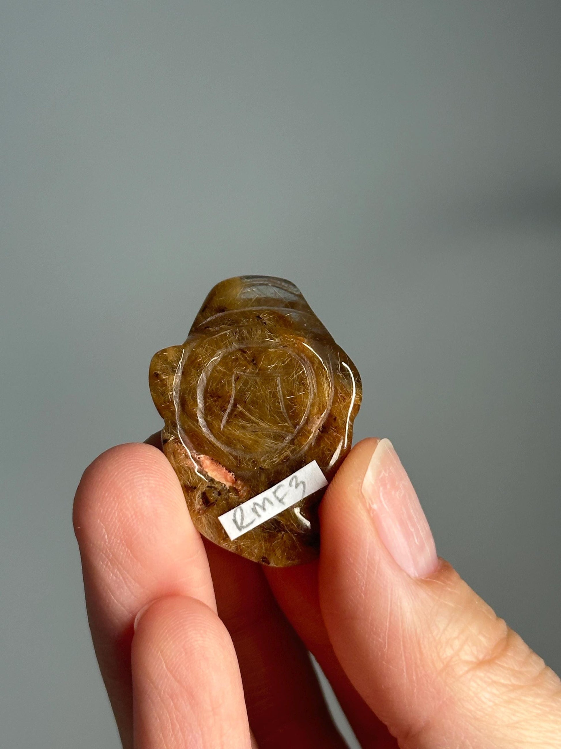 Golden Rutile Quartz Money Frog – Carved Crystal Wealth Toad, Natural Gemstone for Abundance, Feng Shui Decor, Prosperity and Luck Charm
