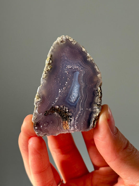 RARE Starry Night Agate | Polished Geode with Subtle Flake Patterns Resembling a Starry Sky | Unique Gem for Display or Collection