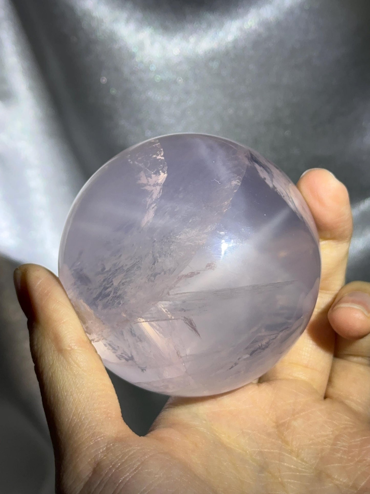 Rose Quartz Sphere – Polished Pink Crystal Orb of Love, Gentle Heart Chakra Stone Decor, Meditation, or Gift Display