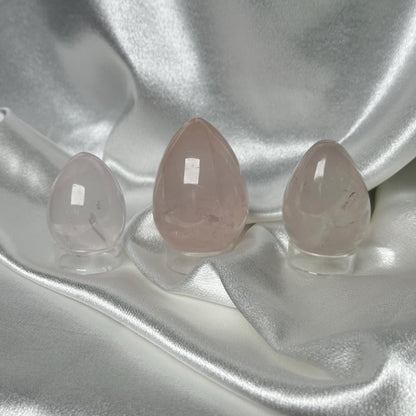Rose Quartz Egg – You Pick! Polished Pink Crystal for Love, Heart Chakra Gemstone for Meditation, Display, or Spiritual Gift