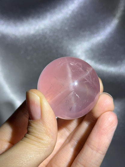 Old Stock Mozambique Rose Quartz Sphere – Natural Crystal Orb for Heart Love Energy, Meditation, Home Decor, or Collection Piece