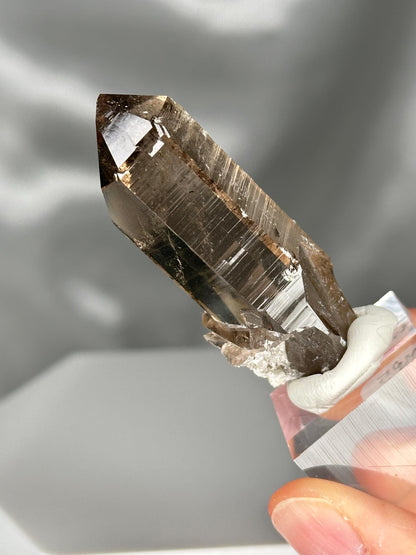 Smoky Quartz Point – Tiefen Glacier, Urseren, Switzerland – Alpine Mineral Specimen, Collector’s Crystal, Grounding & Protective Energy