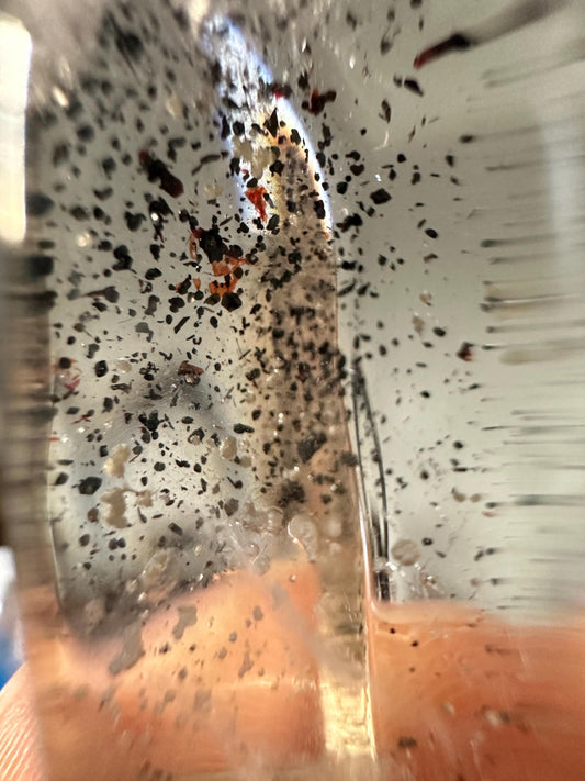 Light Smoky Quartz Tower with Hematite | Natural Crystal Point with Inclusions | Polished Smoky Quartz Specimen | Unique Collectible Stone