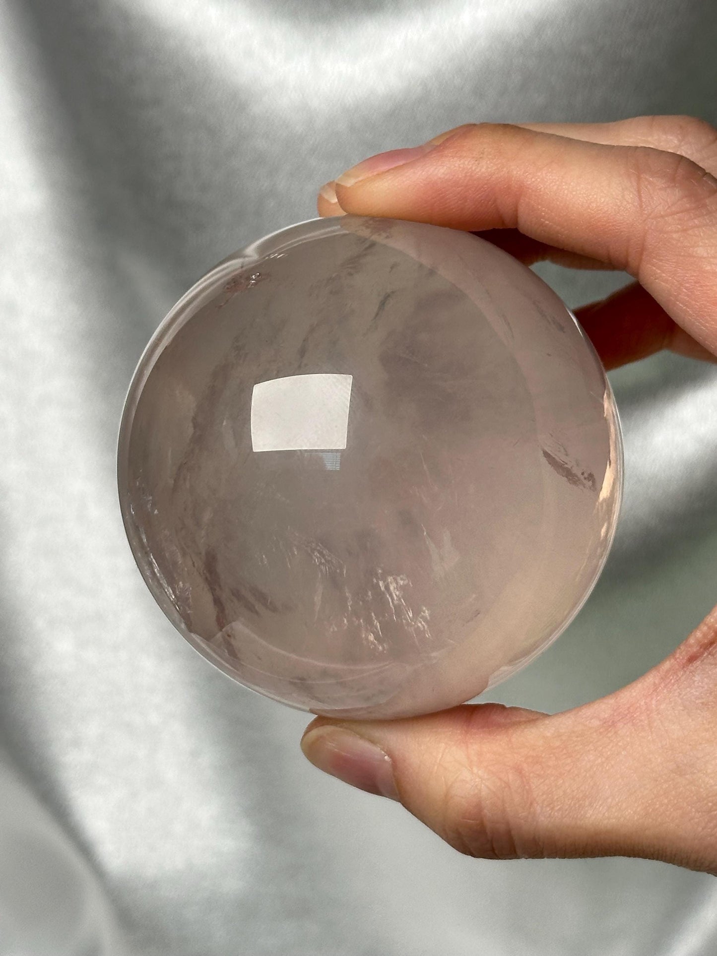 Rose Quartz Sphere – Polished Pink Crystal Orb of Love, Gentle Heart Chakra Stone Decor, Meditation, or Gift Display