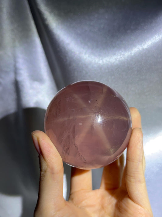 Rose Quartz Sphere – Polished Pink Crystal Orb of Love, Gentle Heart Chakra Stone for Emotional Healing, Decor, Meditation, or Gift Display