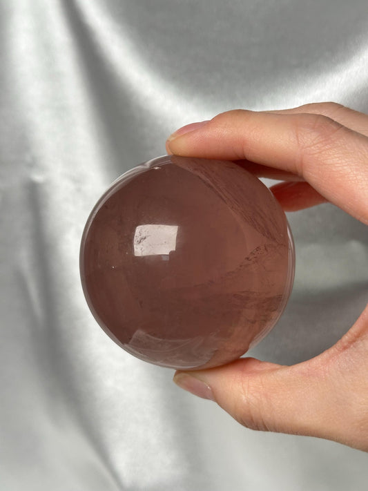 Rose Quartz Sphere – Polished Pink Crystal Orb of Love, Gentle Heart Chakra Stone for Emotional Healing, Decor, Meditation, or Gift Display