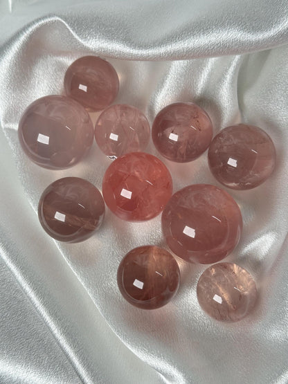 Old Stock Mozambique Rose Quartz Sphere – You Pick! Natural Crystal for Heart, Love Energy, Home Decor, or Collection Piece