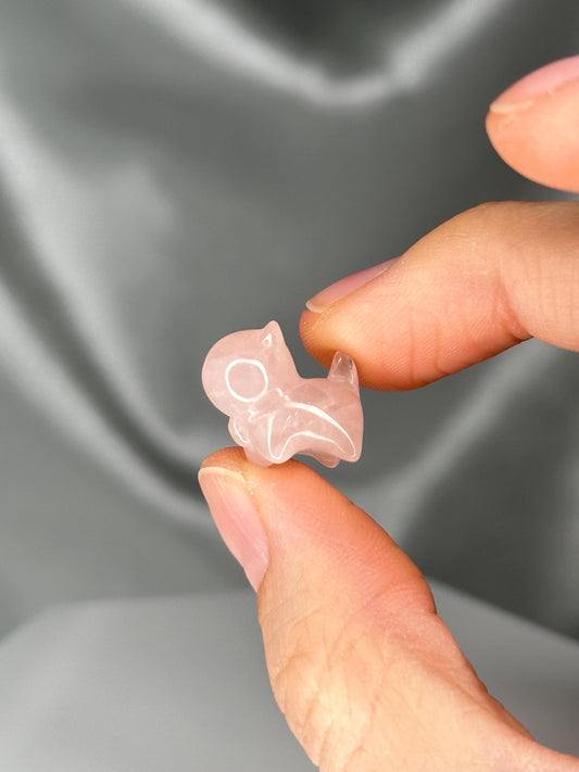 Rose Quartz Walking Kitty | Hand-Carved Crystal Cat Figurine | Natural Pink Gemstone Animal | Adorable Rose Quartz Collectible or Gift Home