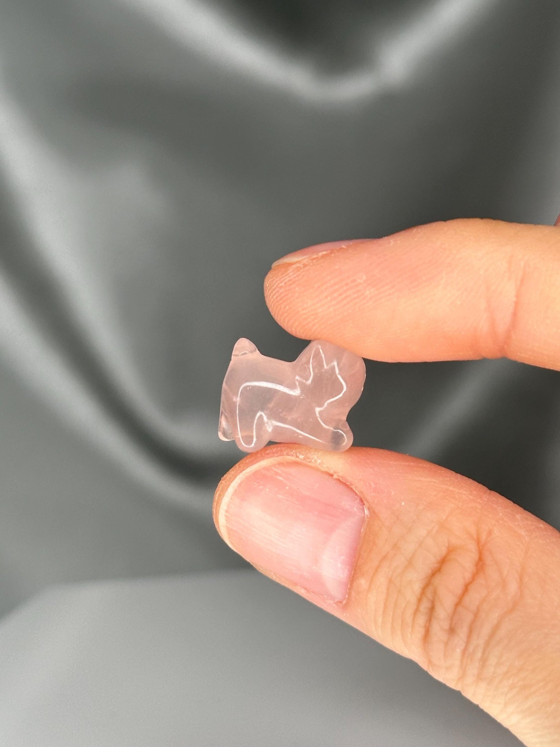 Rose Quartz Walking Kitty | Hand-Carved Crystal Cat Figurine | Natural Pink Gemstone Animal | Adorable Rose Quartz Collectible or Gift Home