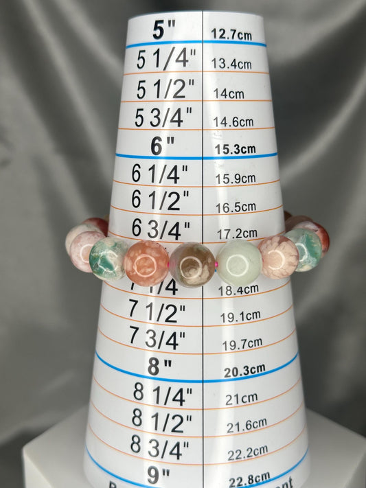 Flower Agate Bracelet | Natural Pink & White Gemstone Bracelet | Soft Feminine Crystal Jewelry for Growth and Inspiration | Thoughtful Gift