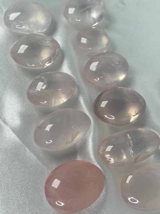 HQ Rose Quartz Palm Stones - You Pick! | Natural Pink Crystal | Polished Gemstone for Gift or Display | HQ Rose Quartz for Heartfelt Décor