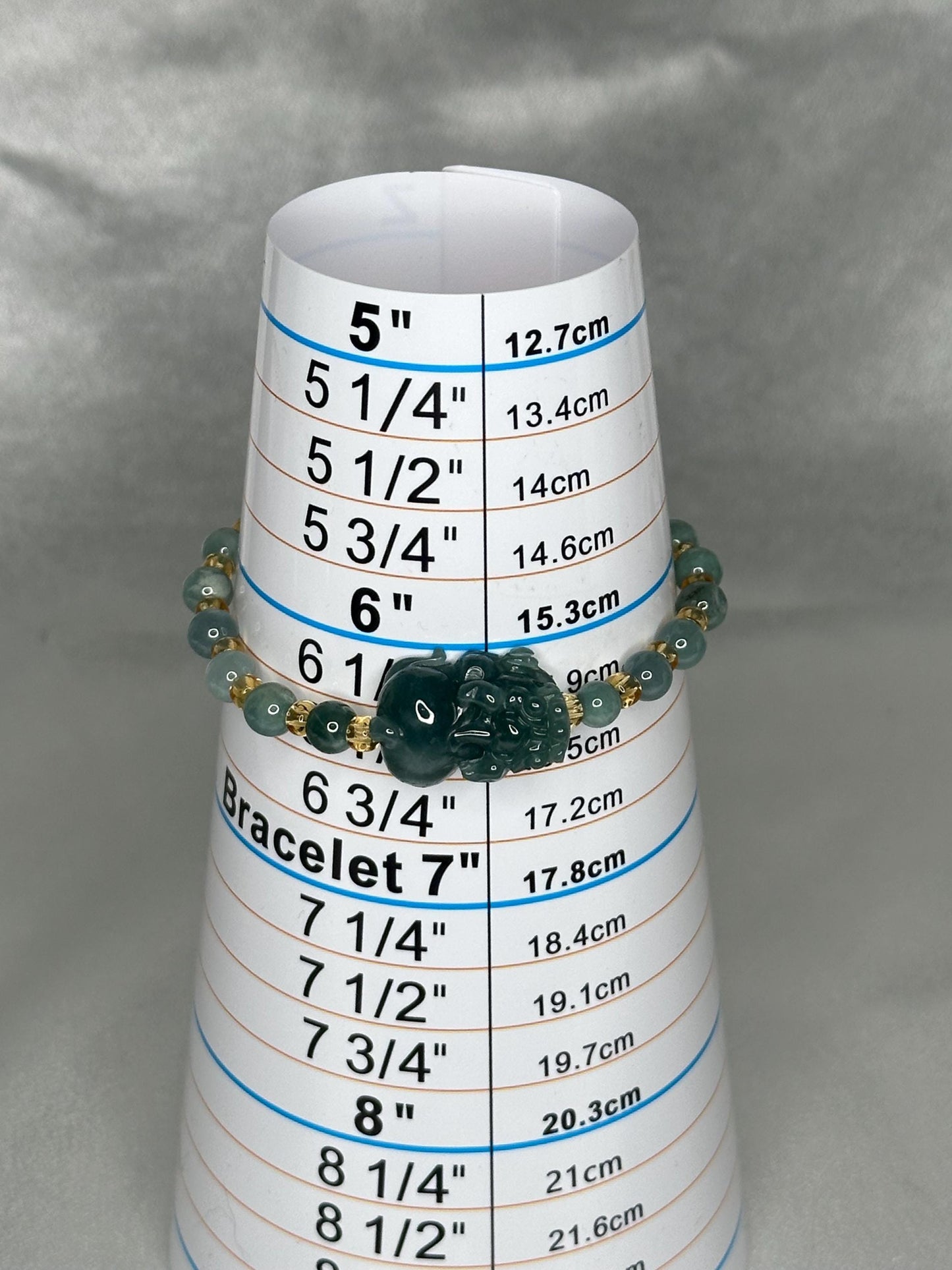 Guardian of Flow – Blue Water Jade Bracelet with Pixiu Charm for Prosperity, Protection & Calm Energy, Feng Shui Wealth Crystal Jewelry