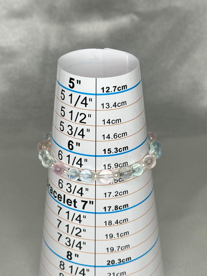 Morganite & Aquamarine Bracelet with Pearls, Mixed Beryl Crystal Jewelry for Love, Calm, and Soft Feminine Energy