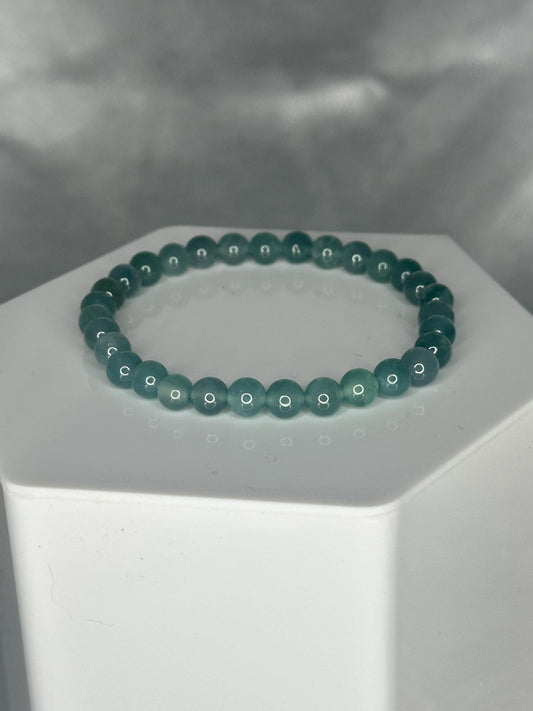Blue Water Jade Bracelet – Calming Energy Crystal Bracelet for Peace, Clarity & Balance, Soothing Blue Jade Jewelry, Gift for Her