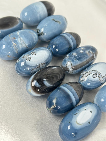 Owyhee Blue Opal Shiva Lingam | YOU PICK! | Polished Natural Blue Gemstone | Calming Collectible Stone for Balance, Intuition & Tranquility